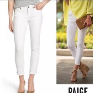 PAIGE KYLIE CROP JEANS OPTIC WHITE SZ 25